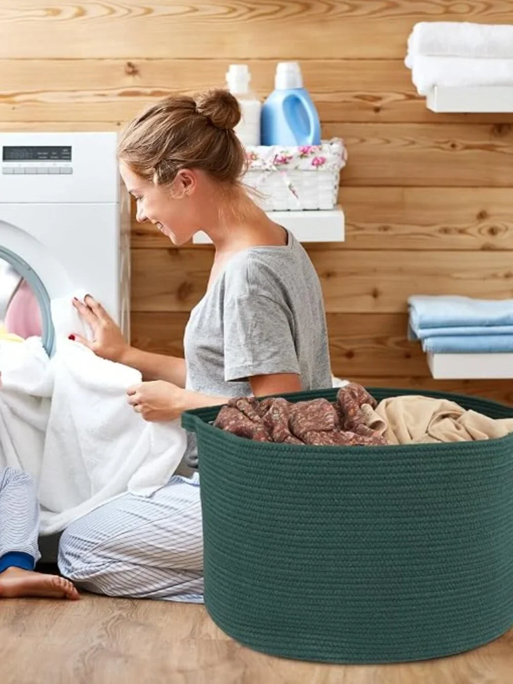 New Extra Large Cotton Rope Round Storage Basket 22